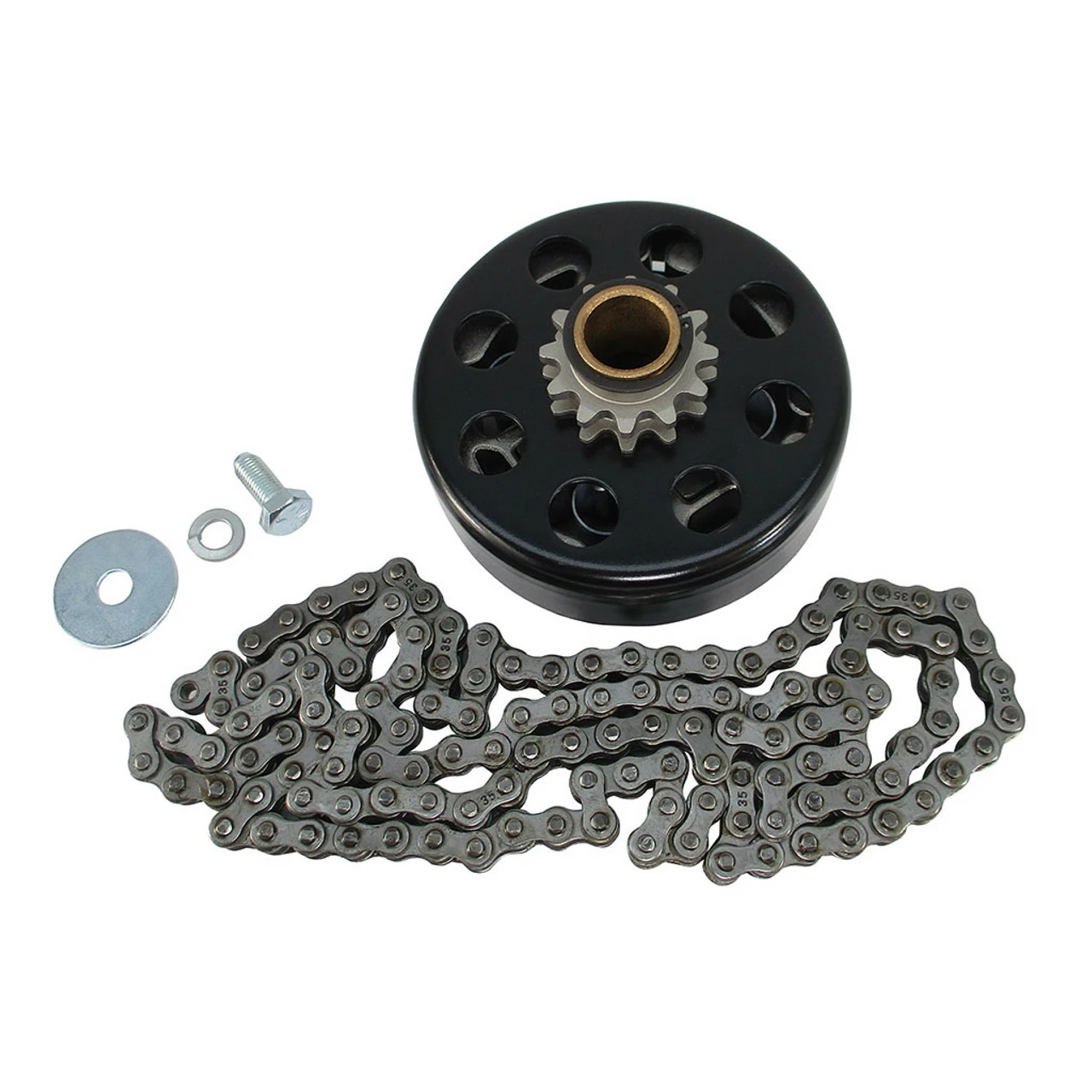 Best Pirce π₯ OMB Warehouse Hilliard's Extreme Duty 3/4" Bore 35 Chain 12 Tooth Clutch + 4' Of 35 Chain π